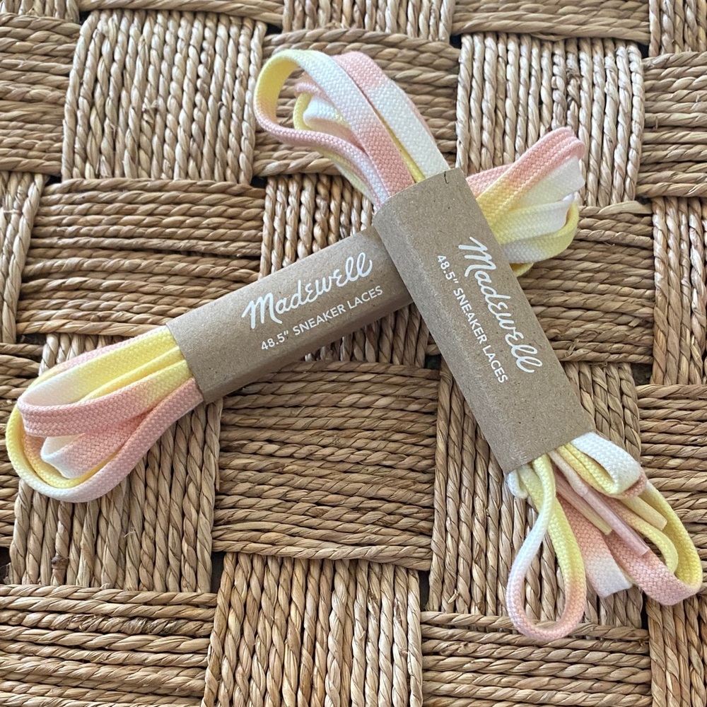 New with tag Madewell Multicolor Sneaker Laces lot of 2 pastel tie dye